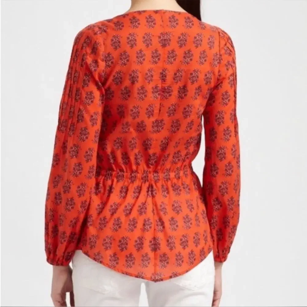 Tory Burch Evelina Tunic Floral Print Blouse Women’s Sz 2